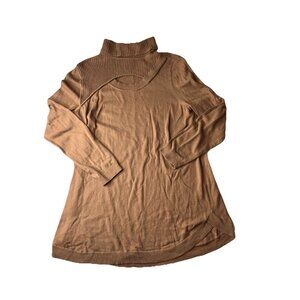 Chico's Women's Brown Knit Long Sleeve Turtleneck Pullover Sweater Size 2